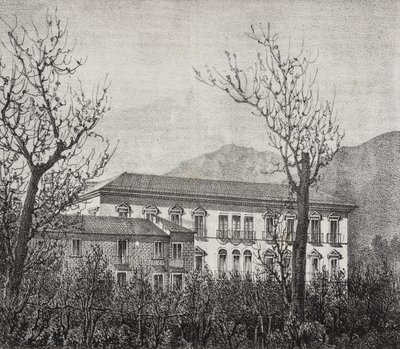 College van Avellino, Campania, Italië, lithografie door Salvatore Puglia uit Poliorama Pittoresco, nr. 2, 20 augustus door Salvatore Puglia