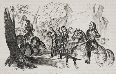 Terugkeer van strijders naar Barletta voor uitdaging, Apulië, Italië, uit Poliorama Pittoresco, nr. 30, 1 maart door Salvatore Puglia