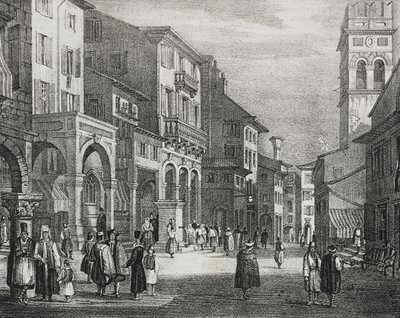 Koninklijke Weg, Corfu, Griekenland, lithografie uit Poliorama Pittoresco, nr. 23, 11 januari door Salvatore Puglia