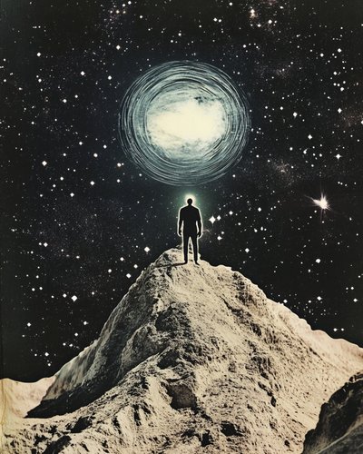 Man onder kosmisch licht door Samantha Hearn
