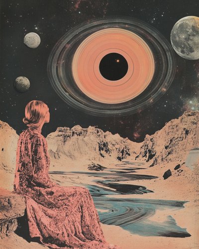 Vrouw die naar de kosmos staart door Samantha Hearn
