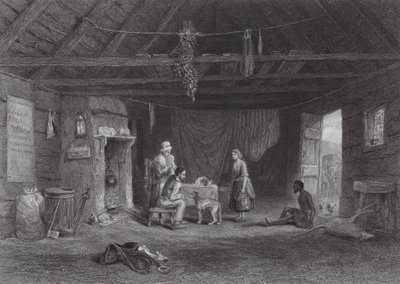 Australië: Hut van een Australische herder door Samuel (after) Prout