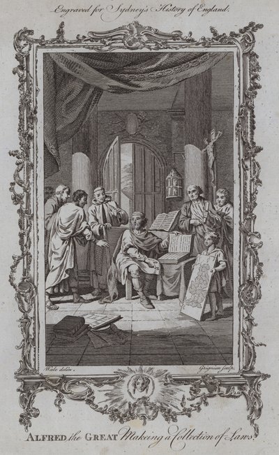 Alfred de Grote Maakt een Verzameling Wetten door Samuel (after) Wale