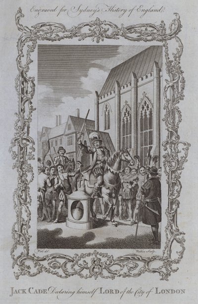 Jack Cade verklaart zichzelf heer van de stad Londen door Samuel (after) Wale