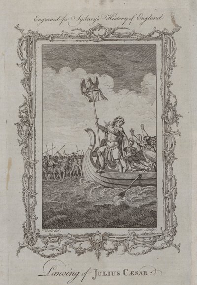 Landing van Julius Caesar door Samuel (after) Wale