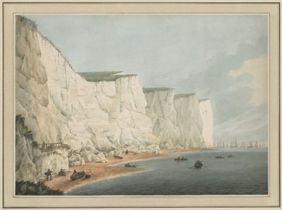 De vloot voor de kust, Beachy Head, ca. 1790-1805 door Samuel Atkins