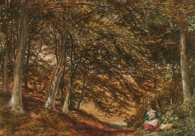 Picknick in het bos door Samuel Bough