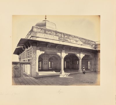 Agra; het fort, interieur van de zenana met mozaïekwerk, ander gezicht door Samuel Bourne