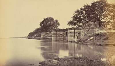 Cawnpore; Suttee Chowra Ghat, de plaats van het bloedbad door Samuel Bourne