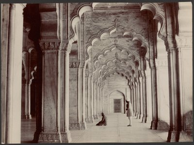 Interieur van de Parelmoskee, Agra door Samuel Bourne