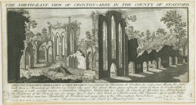 Croxden Abbey: gravure door Samuel Buck