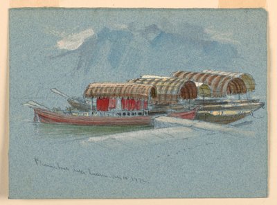 Tekening, Schetsen. Plezierboten, Vierwoudstrekenmeer, Zwitserland, 10 juli 1872 door Samuel Colman