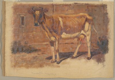 Studie van een Staande Koe, Farmington door Samuel Colman