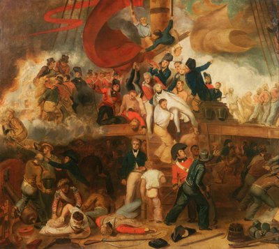 De dood van Nelson bij de Slag bij Trafalgar, 21 oktober 1805 door Samuel Drummond