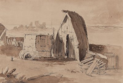 Het Strand van Hastings door Samuel Gillespie Prout