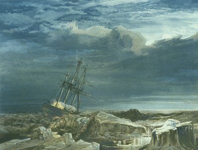 H.M.S. Investigator in het Pakijs, 8 oktober 1850, gegraveerd door E. Walker, gepubliceerd in 1854 door Samuel Gurney Cresswell