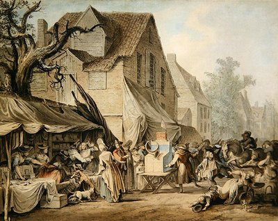Een Marktscène door Samuel Hieronymous Grimm