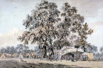 Legerkamp in Hyde Park, Londen door Samuel Hieronymus Grimm