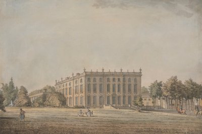 Uitzicht op Wingerworth Hall, Derbyshire door Samuel Hieronymus Grimm