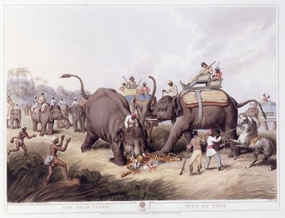 De dode tijger; Mort du tigre, 1807 door Samuel Howitt