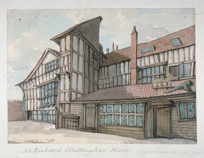 Huis van Sir Richard Whittington, Milton Street, City of London, 1800 door Samuel Ireland