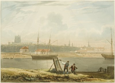 Uitzicht over de Drijvende Haven, ca.1825 door Samuel Jackson