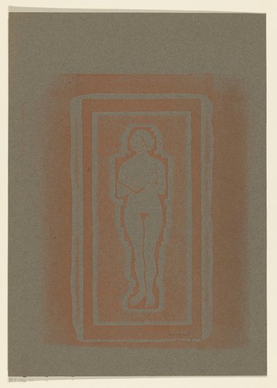Naakt met boek of stenen plaat in de hand door Samuel Jessurun de Mesquita (signed by artist)