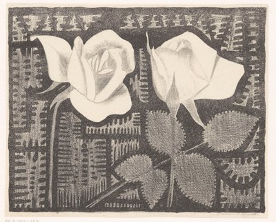 Twee rozen door Samuel Jessurun de Mesquita (signed by artist)