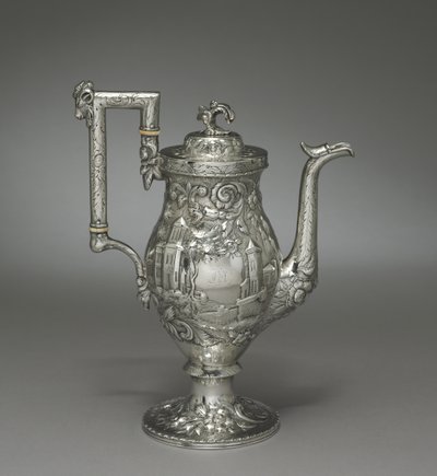 Neo-Rococo koffiepot, ca. 1840 door Samuel Kirk