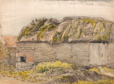 Een schuur met een mosdak, Shoreham door Samuel Palmer
