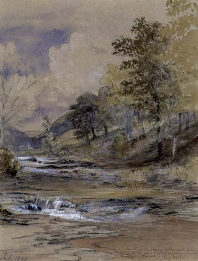 Op de rivier Machwy, Wales door Samuel Palmer