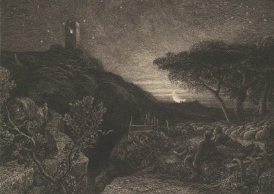De eenzame toren, 1879 door Samuel Palmer