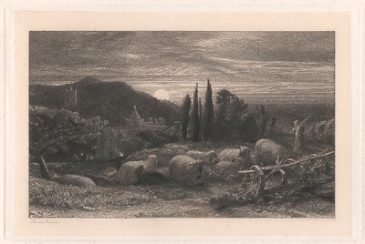 De opkomende maan door Samuel Palmer