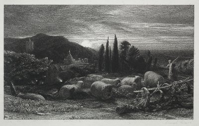 De opkomende maan door Samuel Palmer