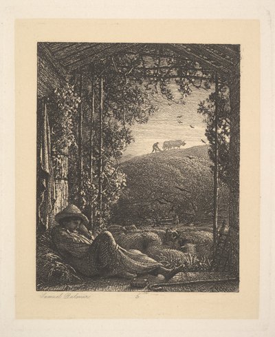 De Slapende Herder, Vroege Ochtend, 1857 door Samuel Palmer