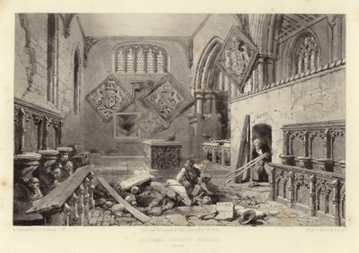 Arundel Kerk (lithotint) door Samuel Prout