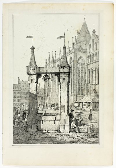 St Omer, Straatsburg, uit Facsimiles van Schetsen gemaakt in Vlaanderen en Duitsland door Samuel Prout