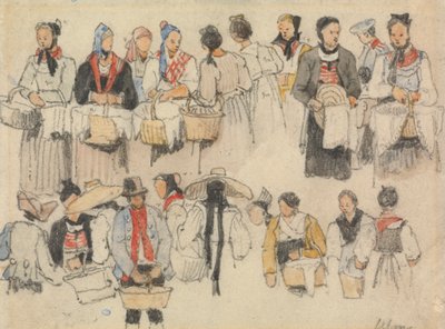 Studie van Figuren in Ulm door Samuel Prout