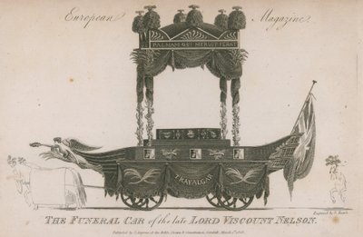 De lijkwagen van wijlen Lord Viscount Nelson door Samuel Rawle