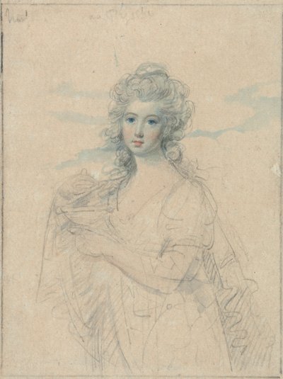 Portret van een jonge vrouw als Psyche door Samuel Shelley
