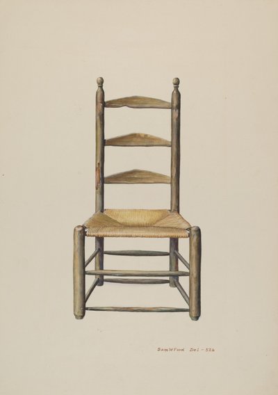 Pennsylvania Ladder Back Stoel door Samuel W. Ford