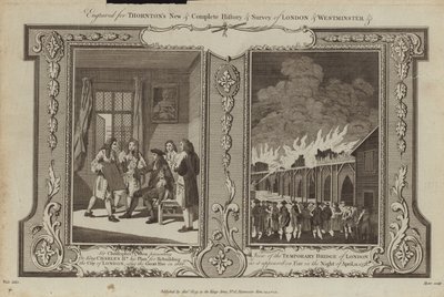 Londen Branden van 1666 en 1758 door Samuel Wale