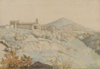Het Klooster van Grotta Ferrata, oud Tusculum, Italië, c.1805 door Samuel Woodforde