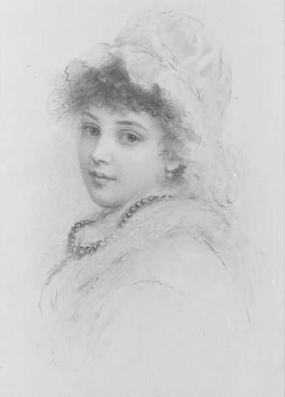 Portret van een jonge vrouw door Samuel Worcester Rowse