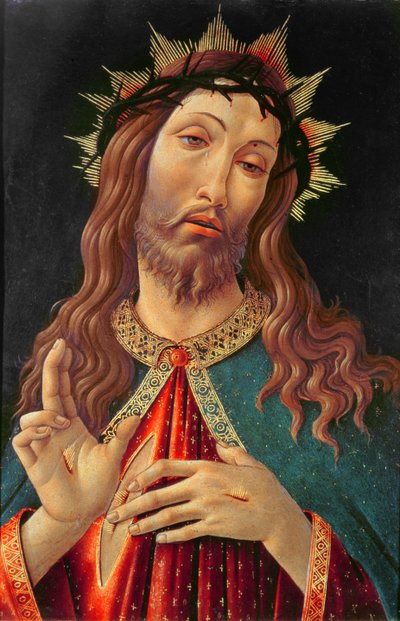 Ecce Homo, of De Verlosser, c.1474 door Sandro (attr. to) Botticelli