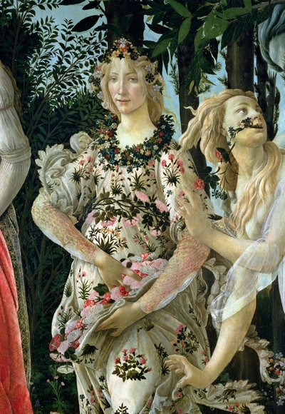 Detail van Flora als het Uur van de Lente, uit de Primavera (detail) door Sandro Botticelli