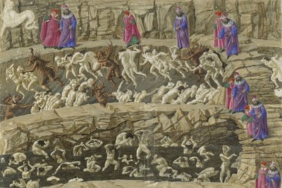 De Goddelijke Komedie, Inferno XVIII door Sandro Botticelli