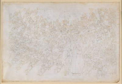 La Divina Commedia, Paradiso XXVIII. Negende sfeer (Kristallen hemel of Primum Mobile): Dante ziet God als een fel stralend punt, omringd door engelenkoren; Beatrice legt de hiërarchie en de werkzame krachten van de sfeer uit door Sandro Botticelli