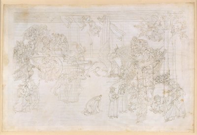 La Divina Commedia, Purgatorio XXXII. Het aardse paradijs: de boom der kennis en het historische lot van de kerk door Sandro Botticelli