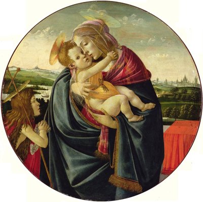 De Maagd met het Kind en Johannes de Doper door Sandro Botticelli